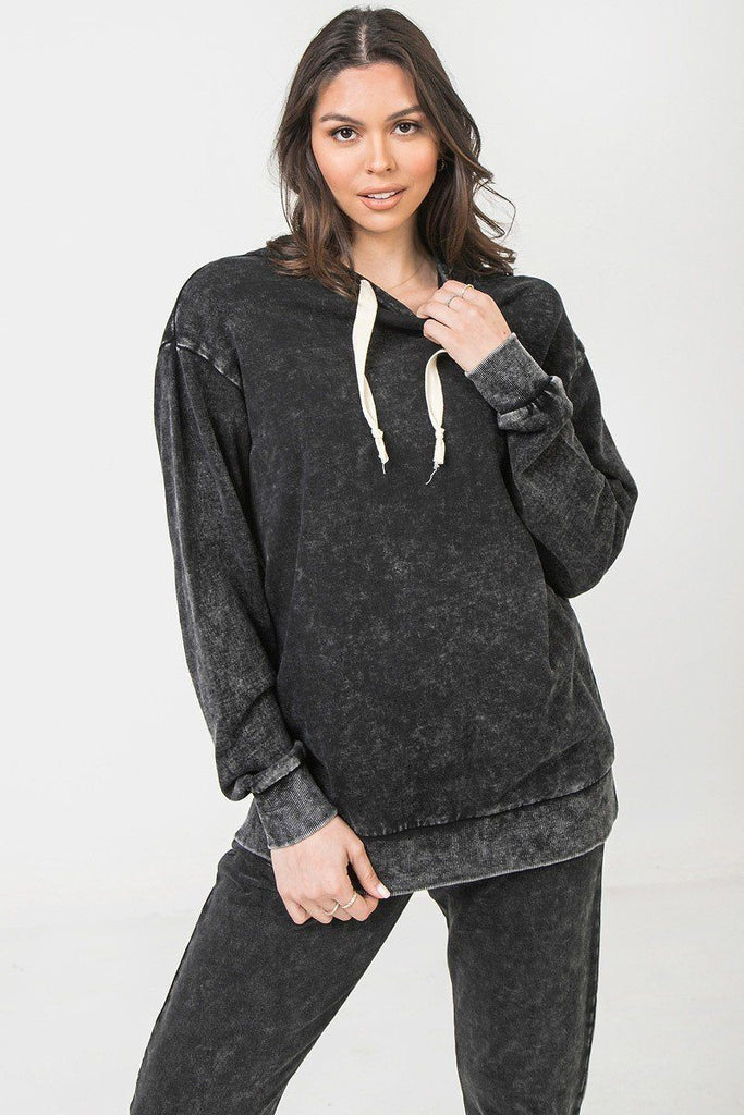 A Mineral Washed Hoodie - Deals Kiosk