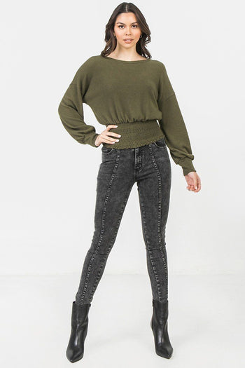 A Knit Top Featuring Wide Neckline - Deals Kiosk
