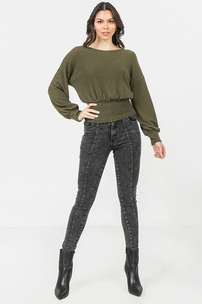 A Knit Top Featuring Wide Neckline - Deals Kiosk