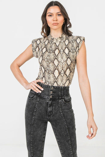 A Printed Knit Bodysuit - Deals Kiosk