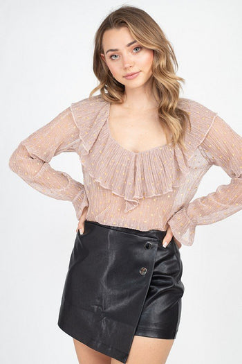 Polka Dot Ruffle Bodysuit - Deals Kiosk