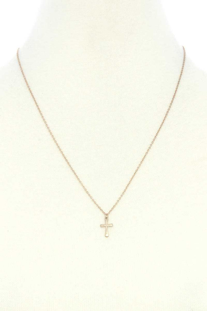 Dainty Cross Charm Layered Necklace - Deals Kiosk