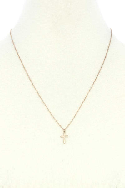Dainty Cross Charm Layered Necklace - Deals Kiosk