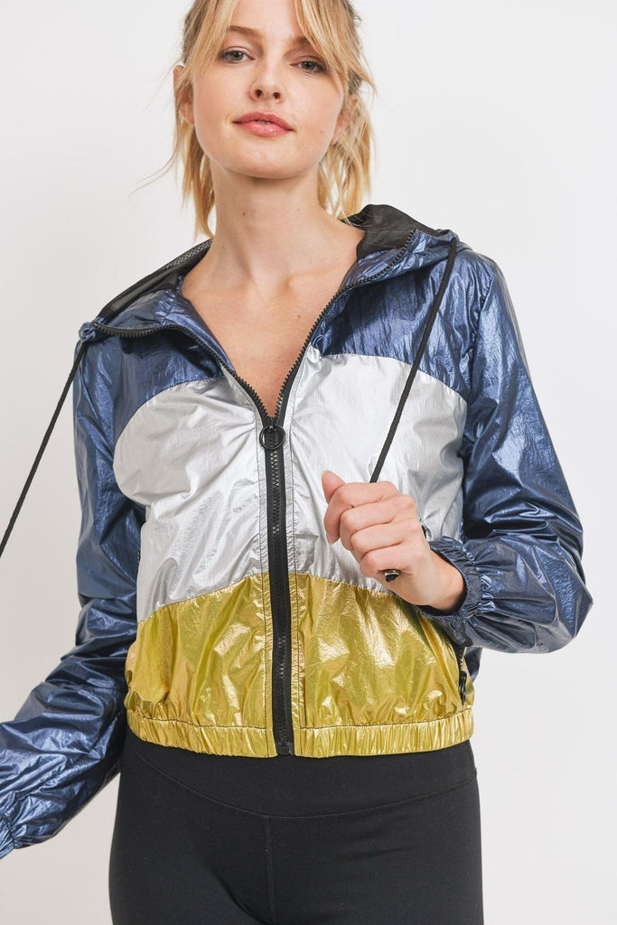 Metallic Colorblock Jacket - Deals Kiosk