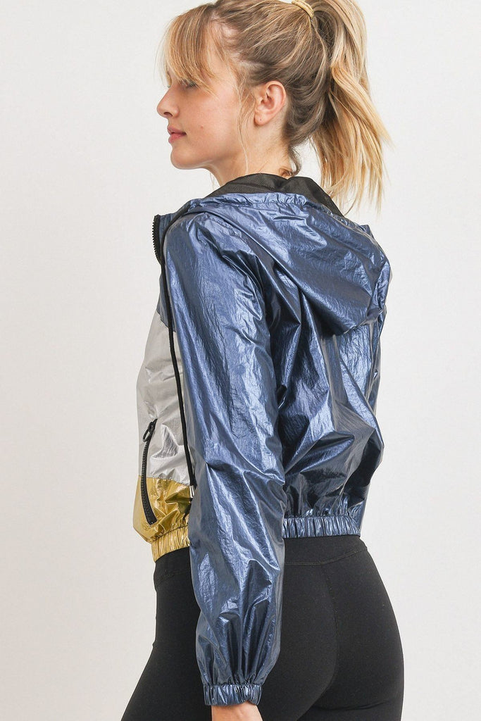 Metallic Colorblock Jacket - Deals Kiosk