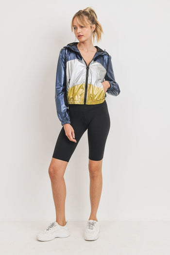 Metallic Colorblock Jacket - Deals Kiosk