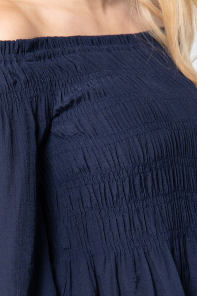 Off Shoulder Smocked Woven Top - Deals Kiosk