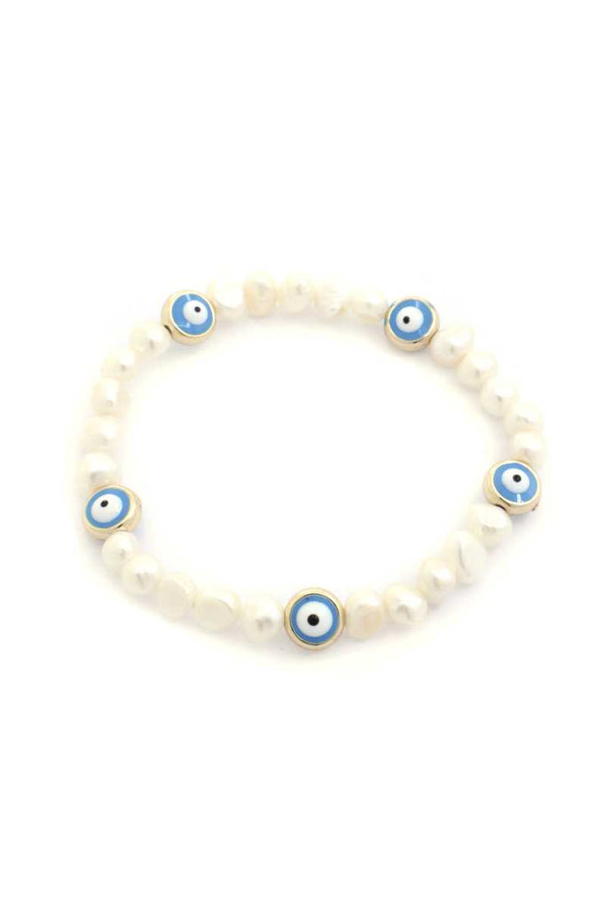 Eye Pearl Bead Stretch Bracelet - Deals Kiosk