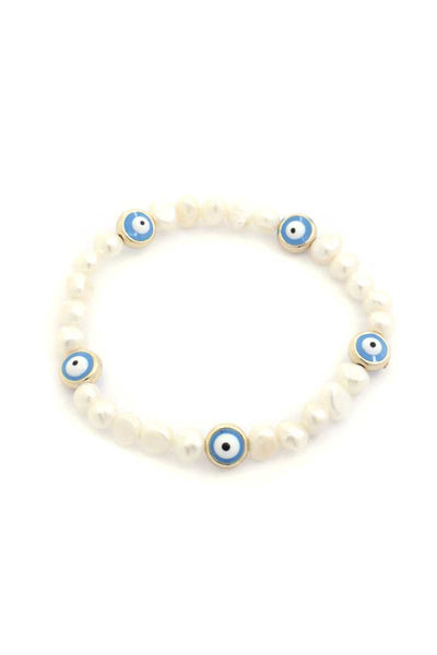 Eye Pearl Bead Stretch Bracelet - Deals Kiosk
