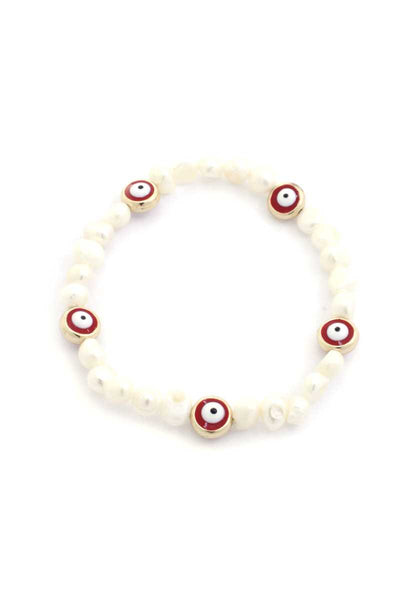 Eye Pearl Bead Stretch Bracelet - Deals Kiosk