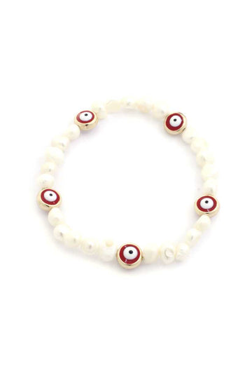 Eye Pearl Bead Stretch Bracelet - Deals Kiosk