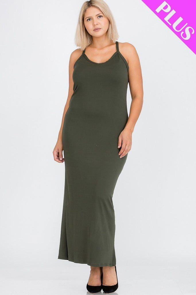 Plus Size Racer Back Maxi Dress - Deals Kiosk