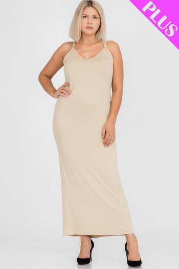 Plus Size Racer Back Maxi Dress - Deals Kiosk