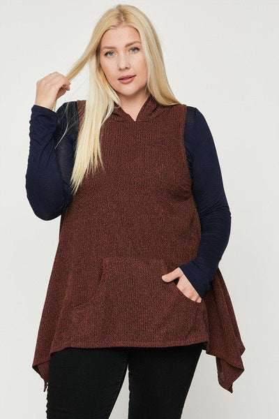 Plus Size Two Tone Knit, Sleeveless Top - Deals Kiosk