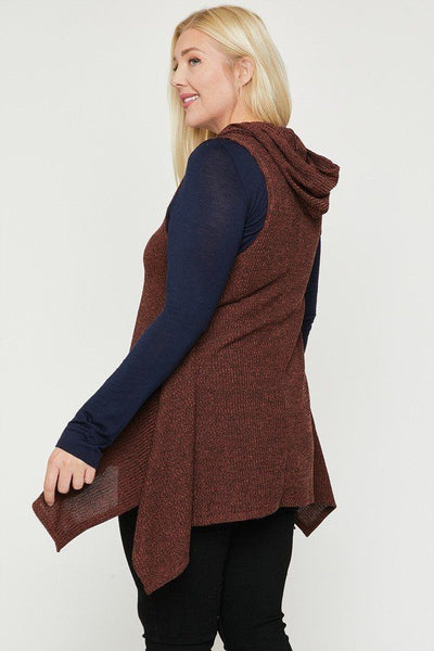 Plus Size Two Tone Knit, Sleeveless Top - Deals Kiosk