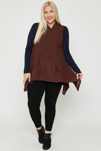 Plus Size Two Tone Knit, Sleeveless Top - Deals Kiosk