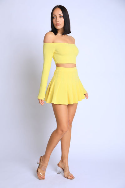 Off Shoulder, Skater Skirt Set - Deals Kiosk