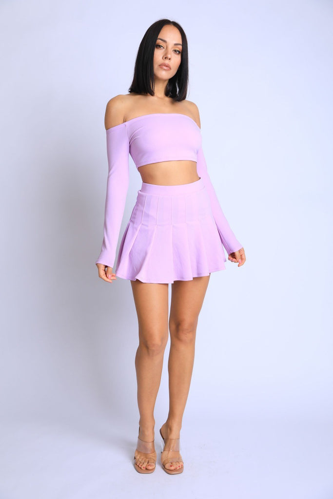 Off Shoulder, Skater Skirt Set - Deals Kiosk