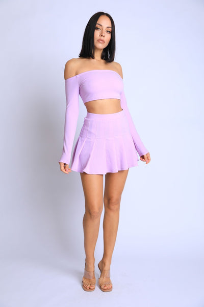 Off Shoulder, Skater Skirt Set - Deals Kiosk