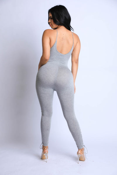 Lace Up Detailed Jumpsuit - Deals Kiosk