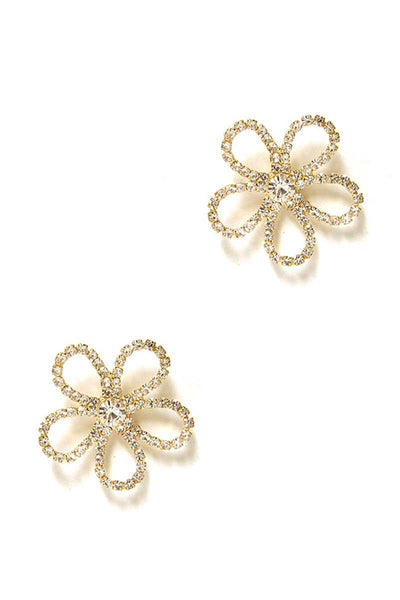Flower Rhinestone Stud Earring - Deals Kiosk