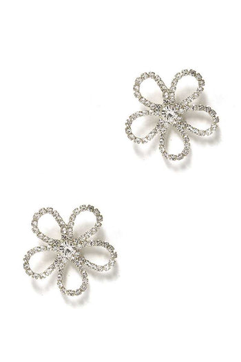Flower Rhinestone Stud Earring - Deals Kiosk