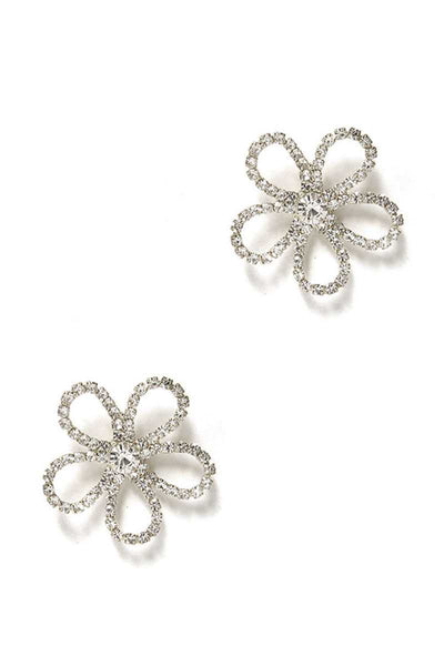 Flower Rhinestone Stud Earring - Deals Kiosk