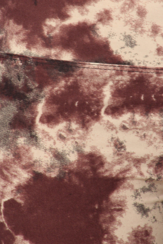 5-inch Long Yoga Style Banded Lined Tie Dye Printed Knit Legging With High Waist - Deals Kiosk