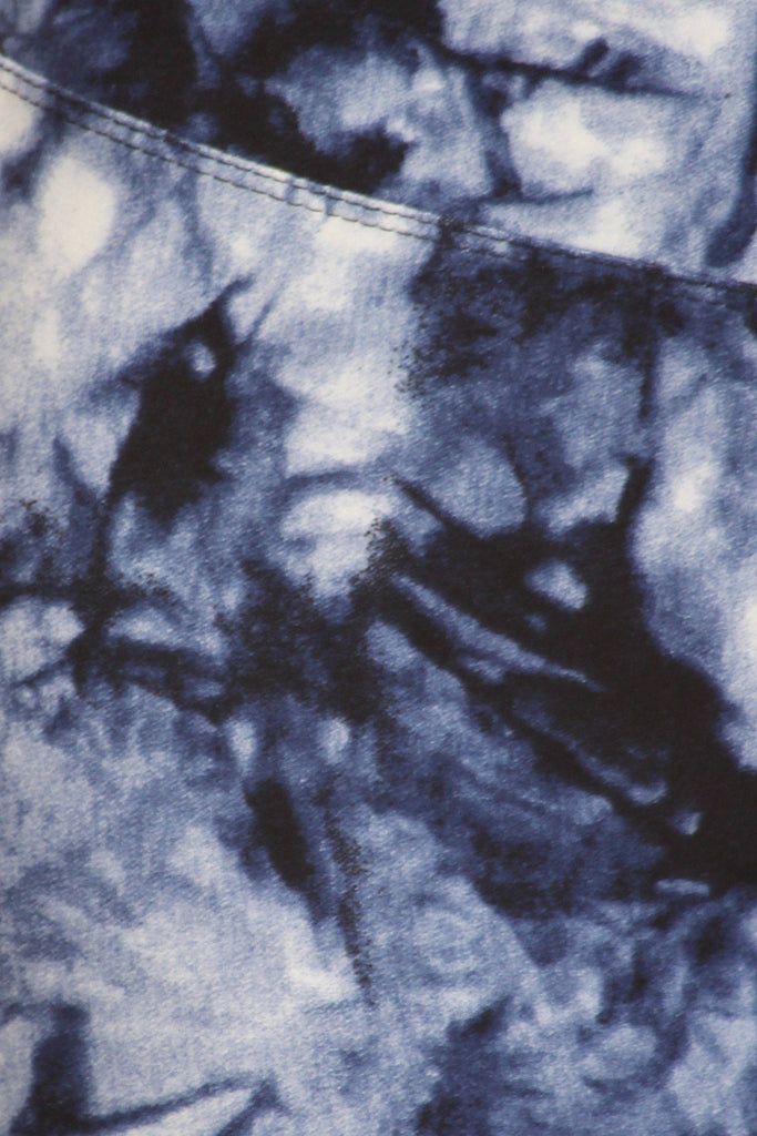 5-inch Long Yoga Style Banded Lined Tie Dye Printed Knit Legging With High Waist - Deals Kiosk