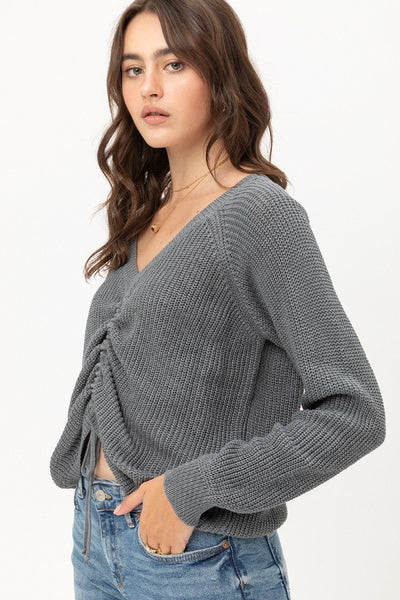 Long Sleeves, Tied Up, Ruched Detail - Deals Kiosk