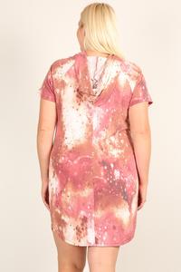 Plus Size Tie-dye Print Relaxed Fit Dress - Deals Kiosk
