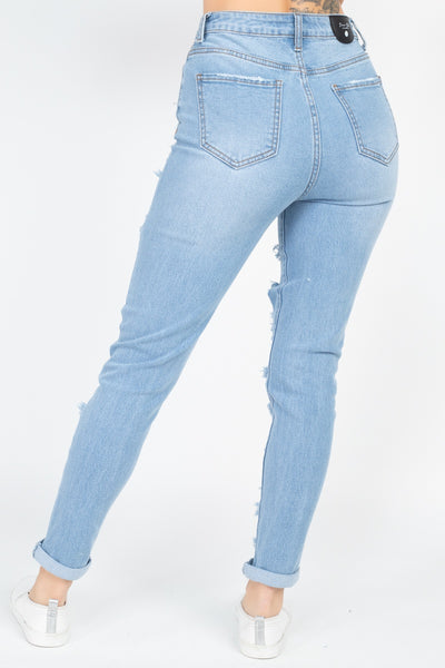 Distressed Straight Leg Jeans - Deals Kiosk