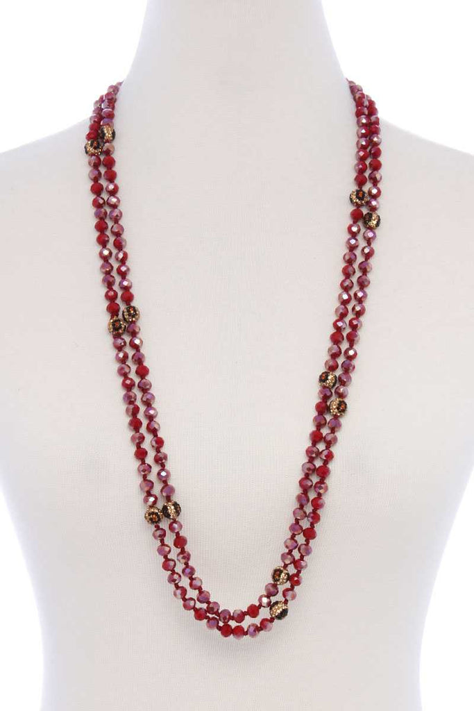 Glass Bead 2 Layered Long Necklace - Deals Kiosk