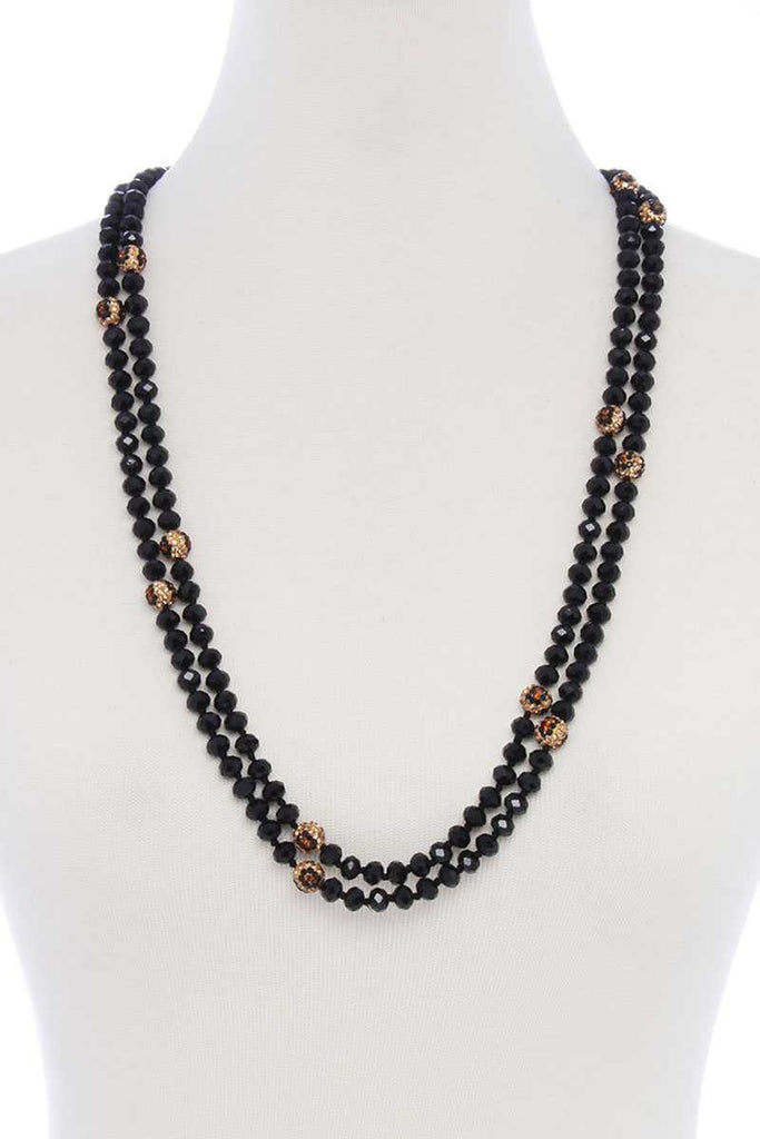 Glass Bead 2 Layered Long Necklace - Deals Kiosk