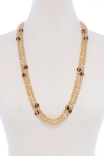 Glass Bead 2 Layered Long Necklace - Deals Kiosk