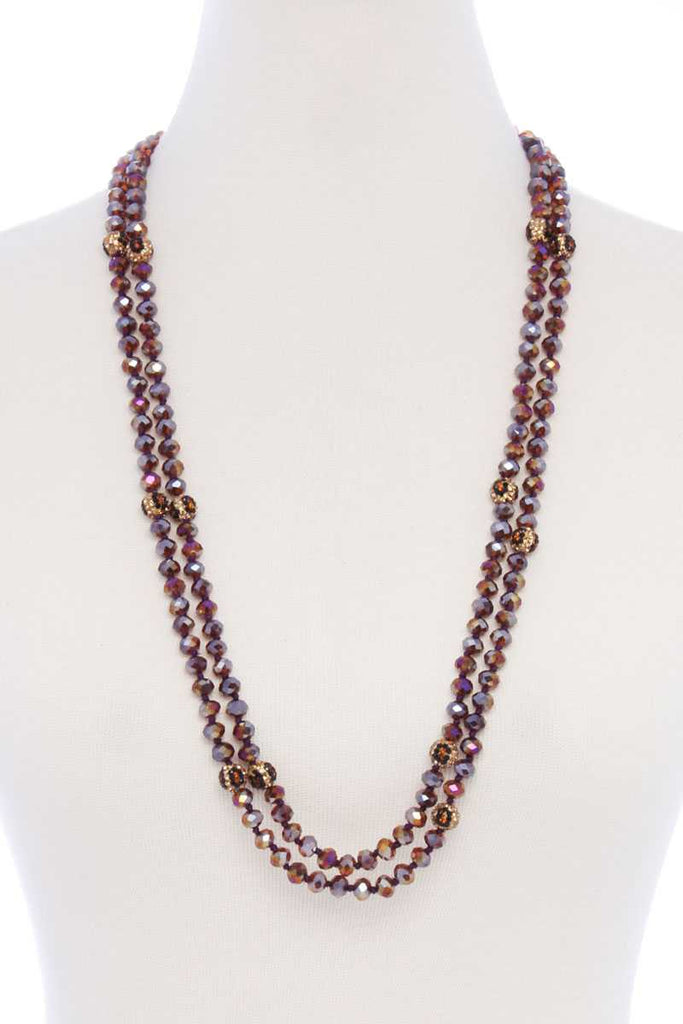 Glass Bead 2 Layered Long Necklace - Deals Kiosk