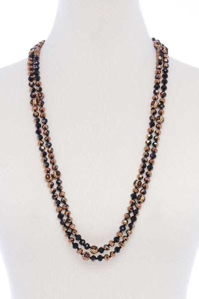 Glass Bead 2 Layered Long Necklace - Deals Kiosk