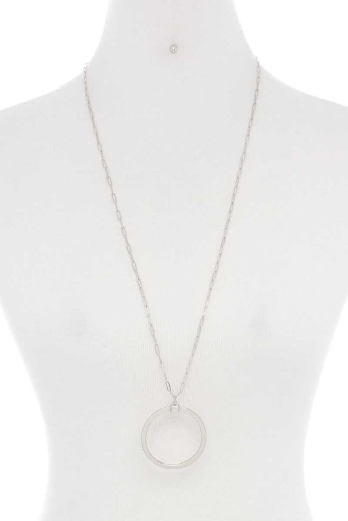 Metal Round Ring Pendant Necklace - Deals Kiosk