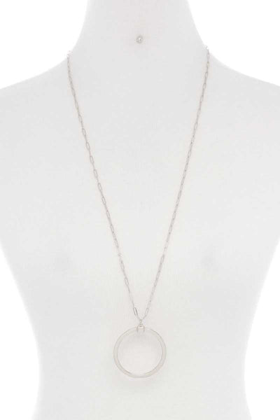 Metal Round Ring Pendant Necklace - Deals Kiosk
