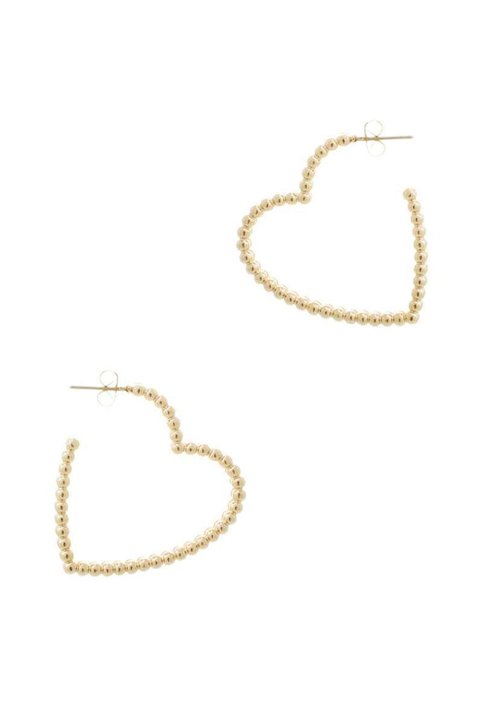 Metal Ball Line Heart Earring - Deals Kiosk
