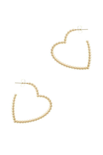 Metal Ball Line Heart Earring - Deals Kiosk