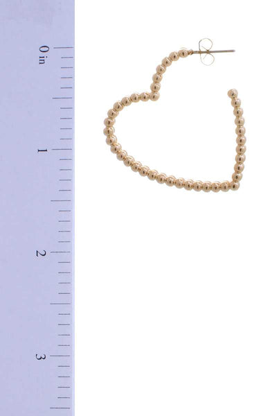 Metal Ball Line Heart Earring - Deals Kiosk