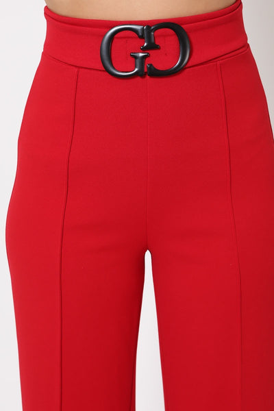 Double Reverse G Buckle Detail Pants - Deals Kiosk