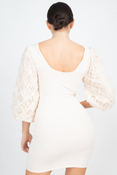 Elbow Sleeve V Wire Bodycon Dress - Deals Kiosk