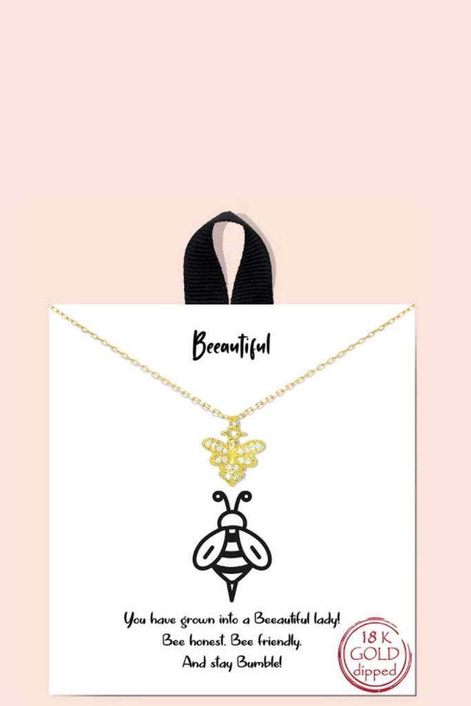 Beeautiful Pendant Dainty Message Necklace - Deals Kiosk