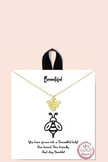 Beeautiful Pendant Dainty Message Necklace - Deals Kiosk