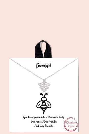 Beeautiful Pendant Dainty Message Necklace - Deals Kiosk
