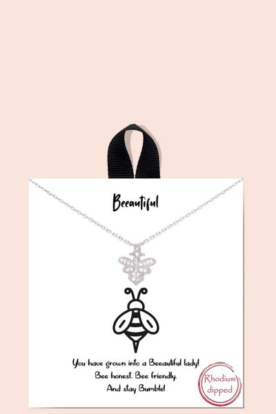 Beeautiful Pendant Dainty Message Necklace - Deals Kiosk