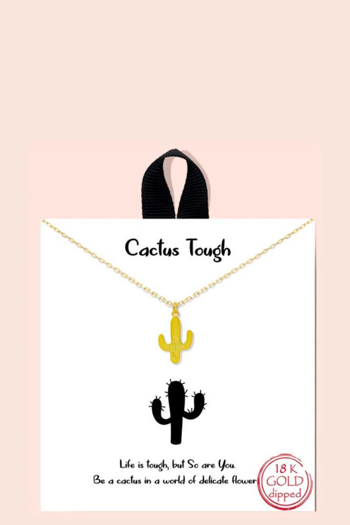 Cactus Tough Pendant Dainty Message Necklace - Deals Kiosk