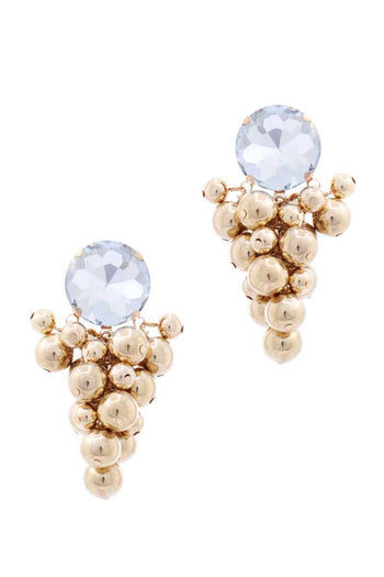 Multi Balls Wide Stone Stud Earring - Deals Kiosk